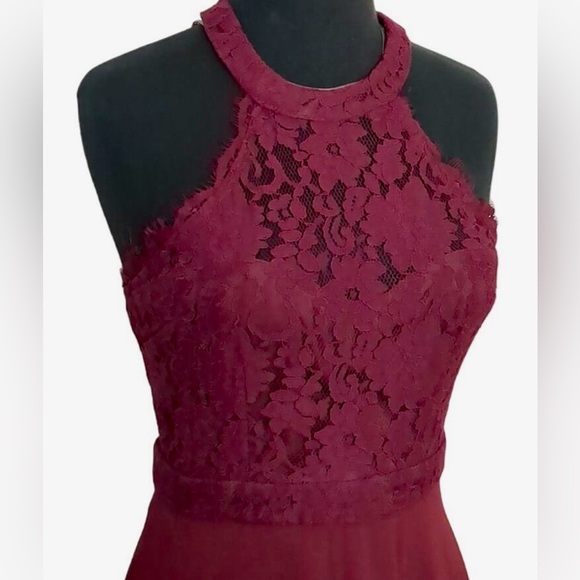 Dance All Evening Burgundy Lace Maxi Dress Size Medium NWOT - Picture 6 of 7